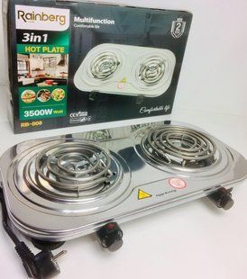 Електроплита спіральна Rainberg RB-008 на 2 конфорки 3500W М008370 фото