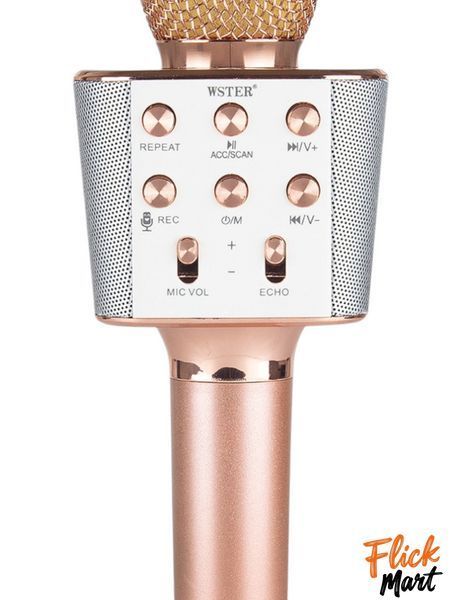 Мікрофон-караоке бездротовий bluetooth WSTER WS-1688 Рожевий WS1688278454 фото