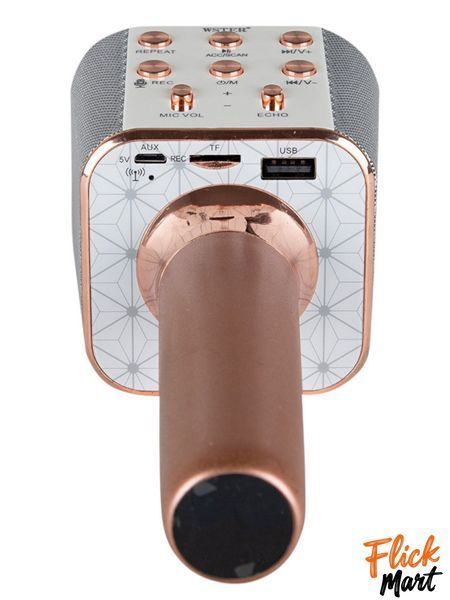 Мікрофон-караоке бездротовий bluetooth WSTER WS-1688 Рожевий WS1688278454 фото
