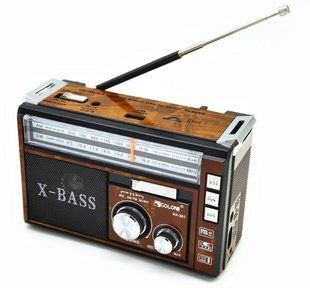 Радіо приймач з ліхтариком на акумуляторі Golon RX-381 X-Bass Коричневий/Brown D382226518 фото