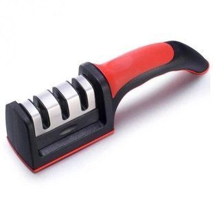 Точилка для ножей кухонная ручная Sharpener Красно-черный RS-168 NT16857 фото