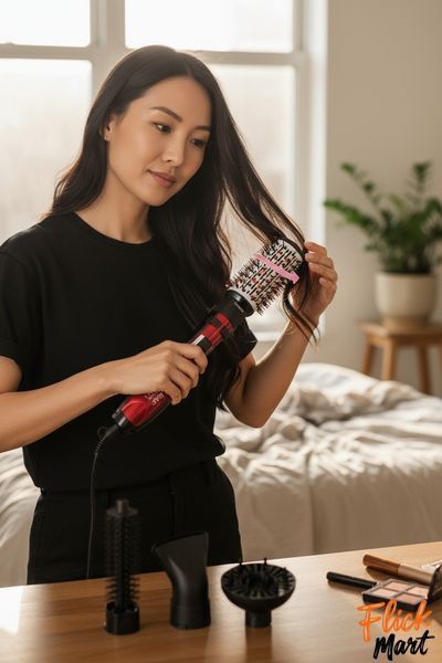 Фен-щітка що обертається стайлер гребінець для брашингу RAF R416 Pro Brush Ceramic з насадками 1200W D4164840 фото