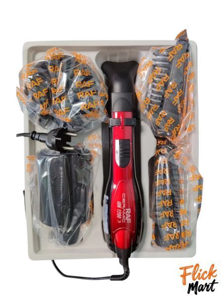 Фен-щітка що обертається стайлер гребінець для брашингу RAF R416 Pro Brush Ceramic з насадками 1200W D4164840 фото