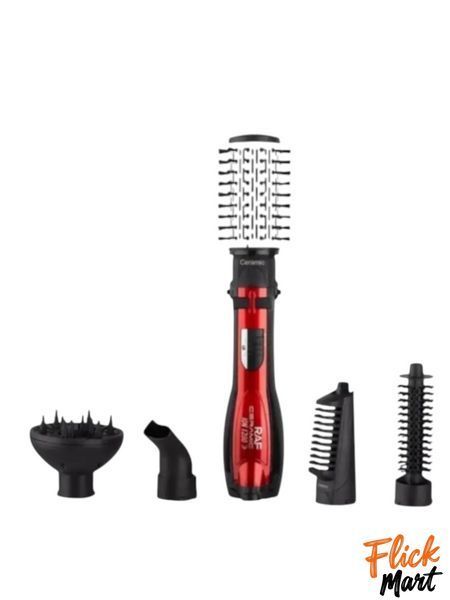 Фен-щітка що обертається стайлер гребінець для брашингу RAF R416 Pro Brush Ceramic з насадками 1200W D4164840 фото